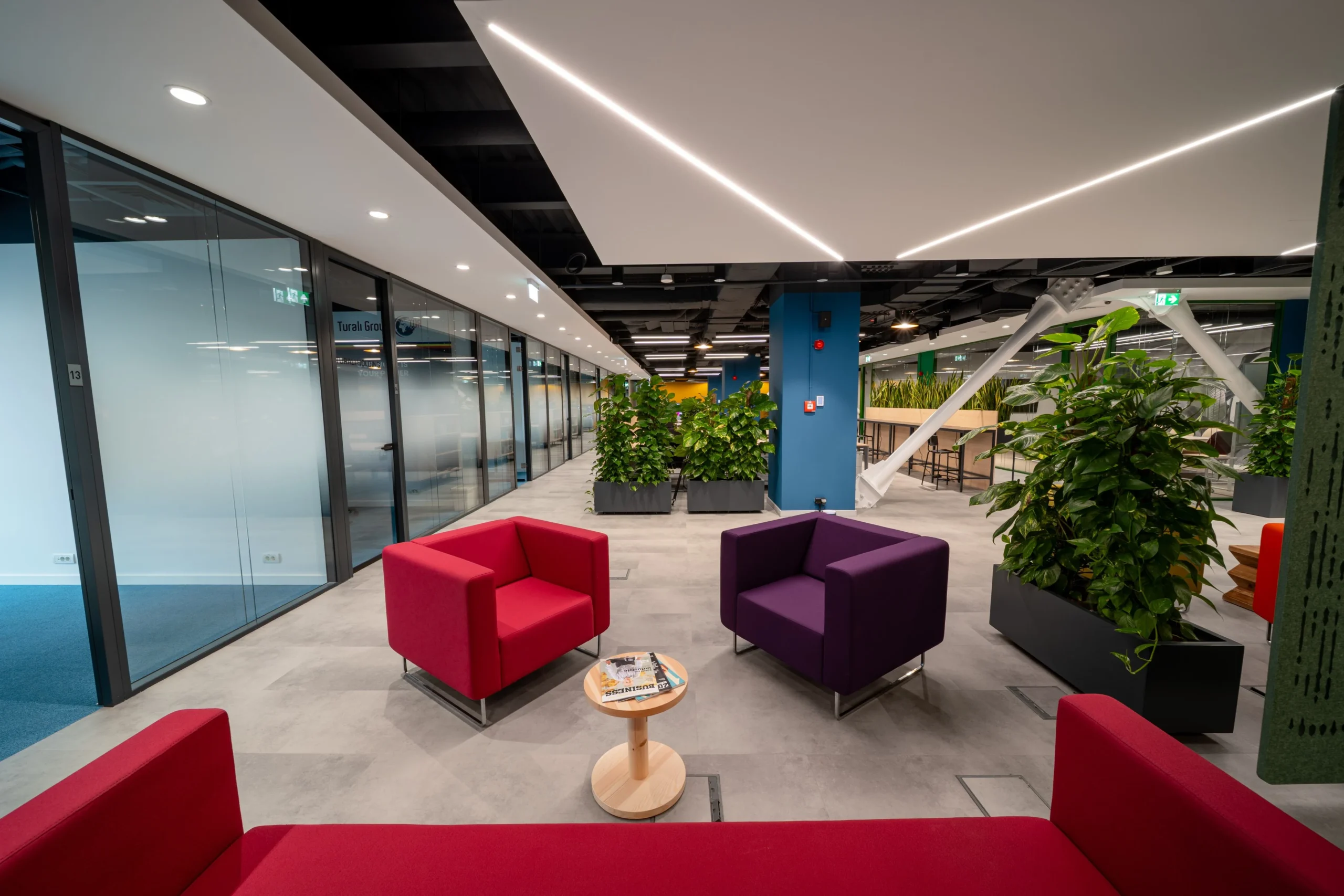 Bright, colourful open space on Floor 3 at Supertree set for a daytime event